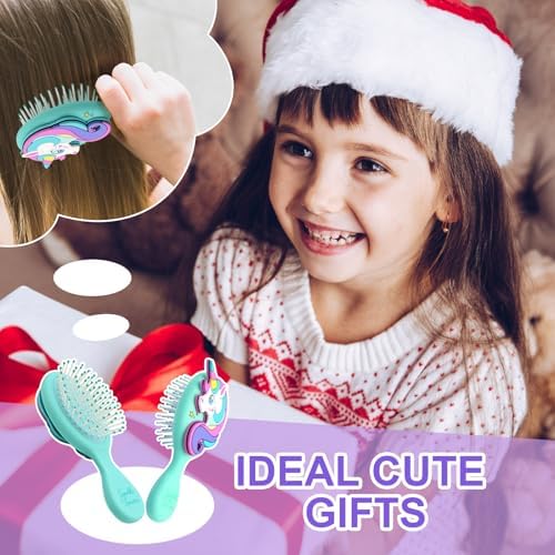 Toddler Hair Brush for Baby, Unicorn Air Cushion Brush - Green - Image 7