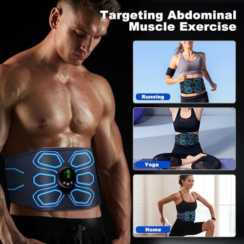 FDA Cleared - MHD TENS Muscle Stimulator Electronic Abs Muscle Toner Ab Machine Trainer for Abdomen Easy Abs Muscle Stimulation and Activation, Home Gym Use Black1 - Image 3
