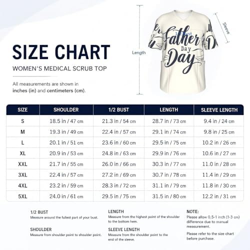 Men's Scrub Top,V-Neck Spill Wrinkle Resistant,3 Pockets-Father's Day (13) - Image 5