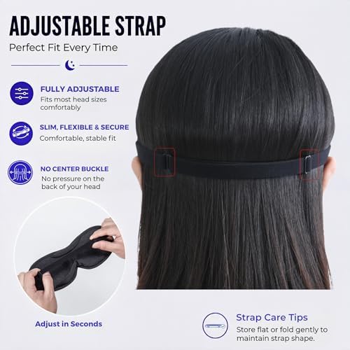 Ultra-Thin 3D Sleep Mask for Side Sleepers Women Men, Contoured Eye Mask for Lash Extensions, Light Blocking, Soft Breathable Lightweight Eye Mask for Sleep, Travel, Meditation,Airplane (Black) - Image 6