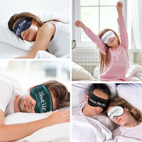 4 Pack Funny Eye Mask for Sleeping Blackout, Black, Green, Blue, White - Image 5