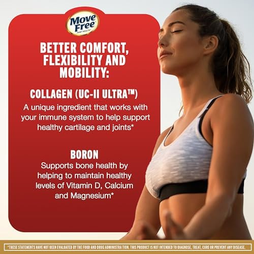 Move Free Ultra Triple Action Joint Support Supplement - Type II Collagen Boron & Hyaluronic Acid - Supports Joint Comfort, Cartiliage & Bones in 1 Tiny Pill Per Day, 64 Tablets (64 servings)* - Image 3