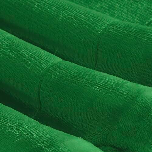 Elegant Comfort Ultra Soft Reversible Flannel Sherpa Blanket - Cozy Silky Fleece Throw for Couch, Bed - Plush Fuzzy Warm Winter Blanket for Gift, King, Emerald Green - Image 7