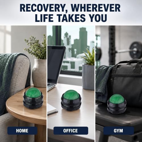 Manual Massage Ball Roller for Deep Tissue & Back Relief - Green Handheld Massage Tool for Essential Oils & Couples Therapy - Image 6