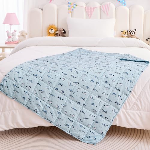 yescool Shark Weighted Blanket 3 Pounds Cooling Weighted Lap Blanket, Heavy Blankets, Weighted Throw Blanket Gifts for 20-40lbs, 36"x48" - Image 6