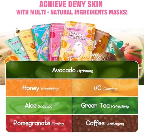 ZealSea Face Masks Skincare, Facial Masks for Women Skin Care, Sheet Masks Beauty with Natural Ingredients, Birthday Party Spa Gift for Kids Teens Girls, Hydrate and Soothe for All Skin Types 28 Pack - Image 4