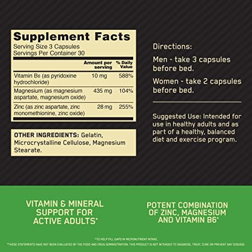 Optimum Nutrition Zinc and Magnesium Aspartate Recovery Supplement, 90 Ct - Image 2
