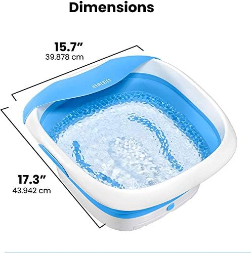 HoMedics Compact Pro Spa Collapsible Footbath with Heat Maintenance, Vibration Massage, ACU-Node Surface, Improves Circulation, Soothe Tired Muscles, Tub for Easy Storage, Blue and White - Image 5