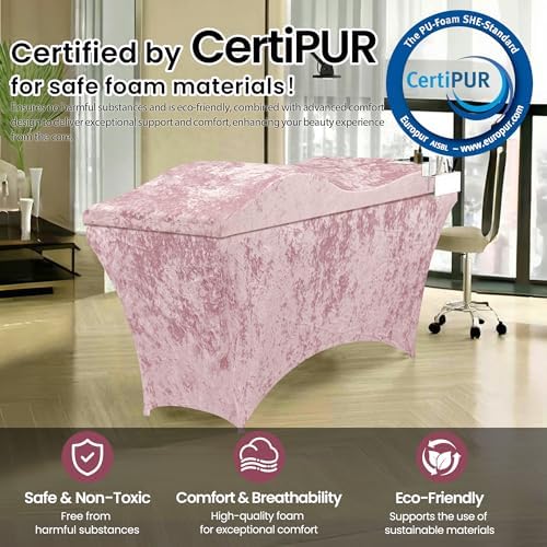 Lash Bed Foam Topper, Massage Table High-Density Foam Mattress Topper, Ergonomic Curved Lash Bed Cushion for Beauty Salon - Image 6