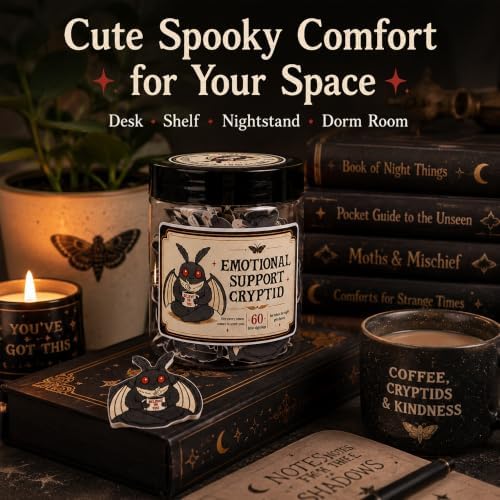 Emotional Support Cryptid Affirmation Jar, 60 Spooky Encouragement Cards, Self Care Gift for Teens, Women and Men, Halloween Basket Stuffer - Image 3