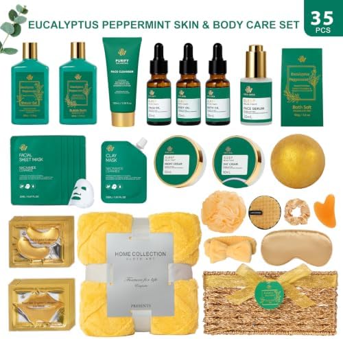 Gifts for Women & Men, 35Pcs Eucalyptus Home Spa Gift Basket, Get Well Soon - Image 2