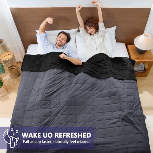 yescool Weighted Blanket for Adults (20 lbs, 88x 104”, Grey& Black) Cooling Heavy Blanket for Sleeping Perfect for 190-210 lbs, Queen Size Breathable Blanket with Premium Glass Bead, Machine Washable - Image 5