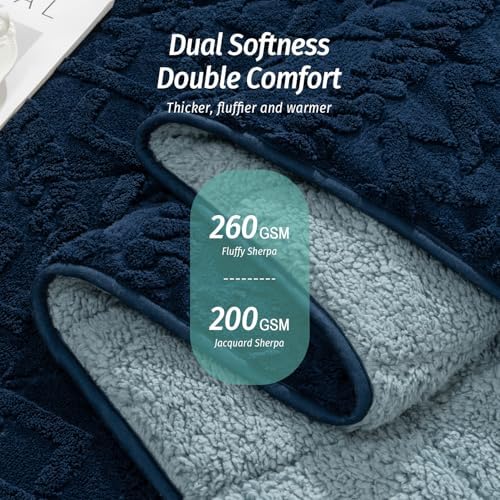Wemore Soft Weighted Blankets for Adults Queen 60" x 80" 20 lbs Navy Blue - Image 2