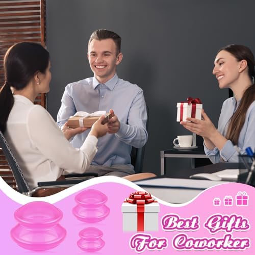 TrelaCo 6 Pcs Silicone Cupping Kit for Massage Therapy,Clear Hot Pink - Image 5