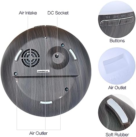 Aroma Essential Oil Diffuser, 400ml Ultrasonic Cool Mist Humidifier with Waterless Auto Shut-Off and Cleaning Kit for Home, Yoga, Office, Spa, Bedroom, Baby Room - Wood Grain - Image 7