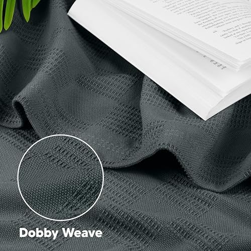 Utopia Bedding 100% Cotton Thermal Blanket Smoke Gray Queen Size Soft, Lightweight, Breathable, Cozy Spring and Summer Blankets for Bed, Home Room Decor Gifts for Women and Men (90x90 Inches) - Image 4