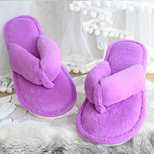 Onmygogo Indoor Slippers for Women Open Toe with Memory Foam, Soft Faux Fur Nonslip House Slippers - Image 6