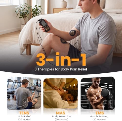 MASTOGO 60 Modes 3 in 1 TENS Unit Muscle Stimulator for Pain Relief - Image 5