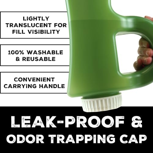 The Original (P) ee Jug - 2011mL (68oz) Spill-Proof Portable Urinal, Green - Image 2