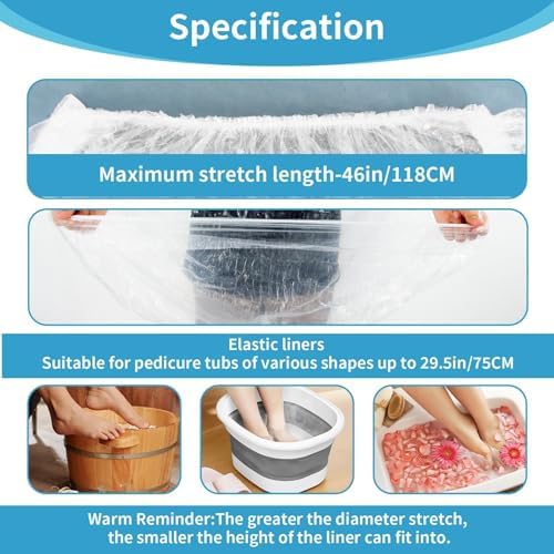 25PCS Pedicure Liners Disposable - Plastic Footbath Spa, Soak Liners - Image 2