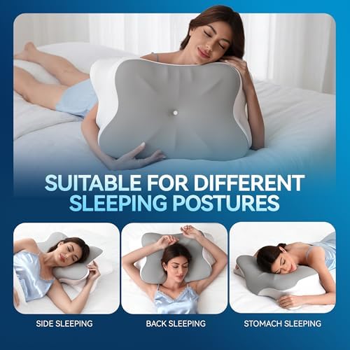Cervical Neck Pillow for Neck Pain, Ergonomic Memory Foam for Side & Back Sleepers - Image 2