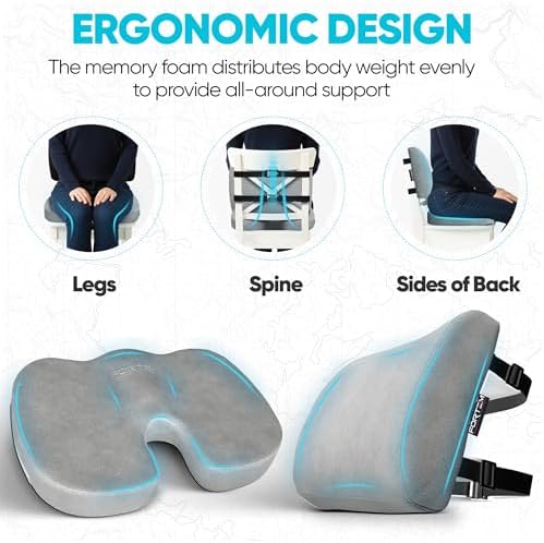 FORTEM Seat Cushion & Lumbar Support for Office Chair, Wheelchair, Car - Image 6