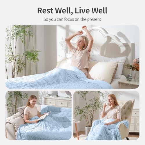 Uttermara Cooling Weighted Blanket for Adults, 15 lbs Queen Size 60" x 80" - Image 5