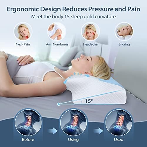 HOMCA Cervical Pillow, Ergonomic Memory Foam Neck Pillow for Pain Relief - Image 3