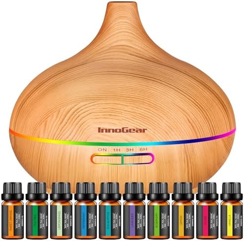 InnoGear 400ml Aromatherapy Essential Oil Diffuser 10 Oils Gift Set, Yellow by InnoGear