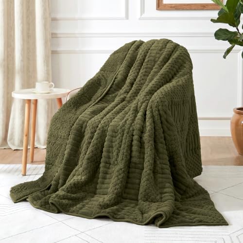 Wemore Sherpa Weighted Blankets for Adults, 48" x 72" 15 lbs Army Green by WemoreDirect
