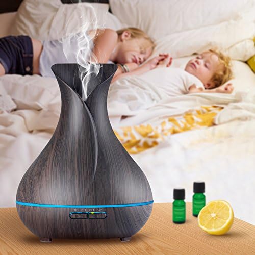 Aroma Essential Oil Diffuser, 400ml Ultrasonic Cool Mist Humidifier with Waterless Auto Shut-Off and Cleaning Kit for Home, Yoga, Office, Spa, Bedroom, Baby Room - Wood Grain - Image 3