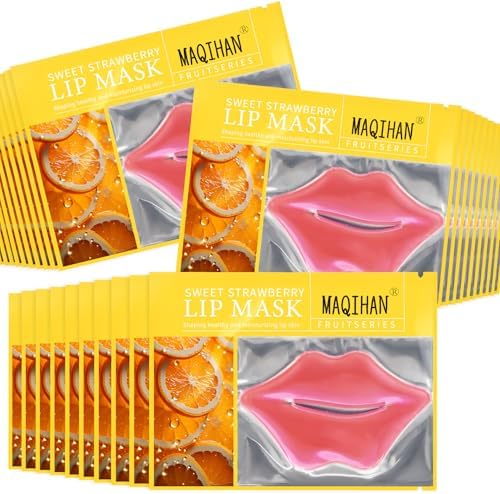 30PCS Moisturizing Lip Mask - Lip Patches for Spa Daily Labial Masks Skincare Hydrating to Reduce Wrinkles Dryness Anti-wrinkle Lightens (Orange) by MaqiIhanCustomOfficial