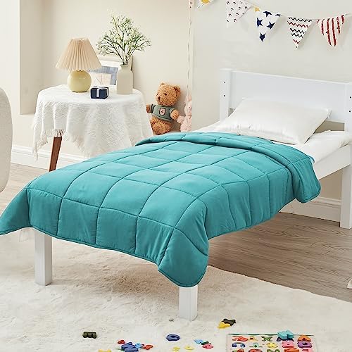 yescool Weighted Blanket (10 lbs, 41" x 60", Teal) Cooling Heavy Blanket, Perfect for 90-110 lbs, Breathable Throw Blanket Gifts with Premium Glass Bead, Machine Washable - Image 7