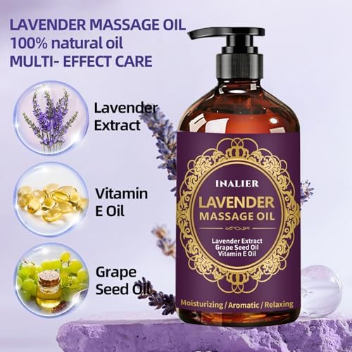 Massage Oil for Massage Therapy,﻿Lavender Oil with Massage Roller Ball & Thumb Saver,SPA Relaxing Oi for Soothing,Massage Kit Spa Gifts for Him Her,Gifts for Men Women - Image 3