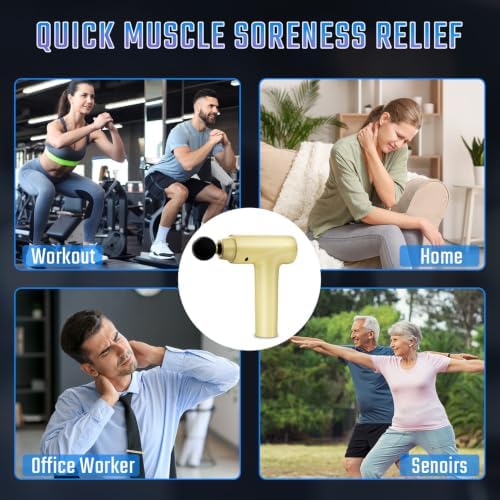cotsoco Massage Gun Deep Tissue, Muscle Massage Gun with 9 Attachment Heads 20 Speeds & Silent Brushless Motor for Pain Relief, Handheld Percussion Back Massager Gun,Gift for Mom/Dad - Image 7
