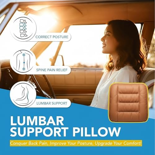 CORRIDOR Genuine Leather Seat Cushion for Car - Handmade - Relieve Hip, Pressure and Sciatica Pain - Ideal for Lower Back Pain - for Office Chair and Car Seat (Red Flag Brown, Backrest) - Image 3