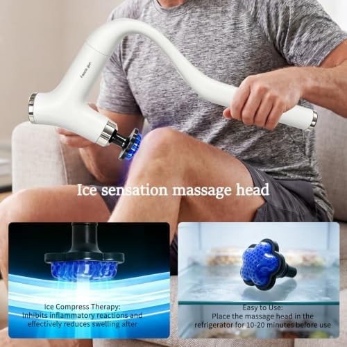 Sfozstra Heating Massage Gun: Heat Cold Therapy, Red Light, Long Handle - Image 3