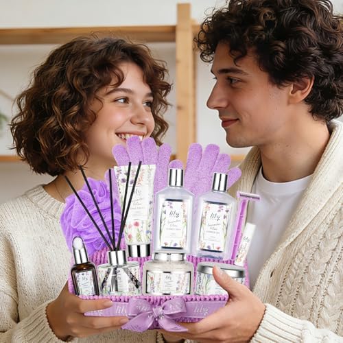 15Pcs Spa Bath Gifts Set Kit - Relaxing Lavender Spa Gift Baskets for Women - Image 4