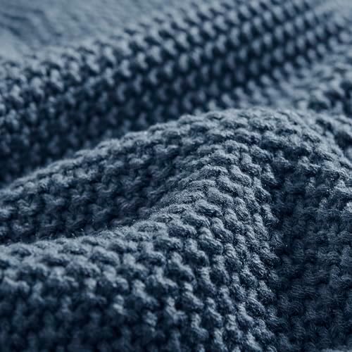 INK+IVY Bree Knit All Season Blanket Lightweight for Summer, Twin, Indigo - Image 3