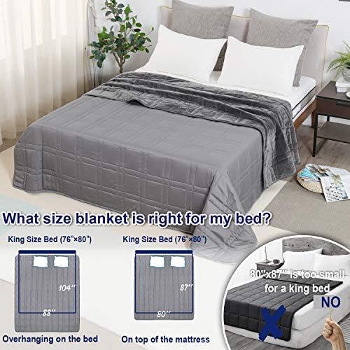 Reversible Weighted Blanket King Size 25lbs(88''x104'', All Season Use), Warm Short Plush and Cool Tencel Fabric Double-Sided Weighted Blanket California King Size for Couples - Carry Bag Included - Image 4