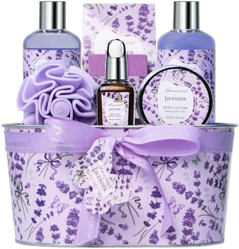 Gifts for Women Lavender Gift Basket for Women Relaxing Bath Gift Basket by Ariosemonde
