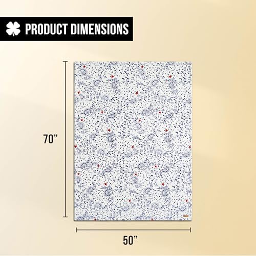 Lucky Brand 50" x 70" Plush Throw Blanket, Bandana White/Navy - Image 2