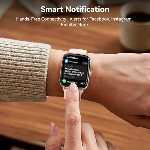 Tensky Smart Watch for Women, 1.85" HD AMOLED Fitness Tracker (Answer/Call) with 24/7 Heart Rate/Sleep/SpO2 Monitor for iPhone & Android, 120+ Sports Modes Smartwatch with IP68 Waterproof, 2 Bands - Image 4