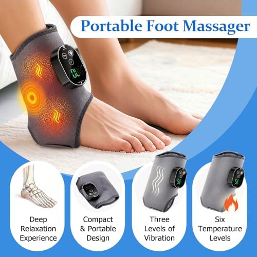 3-in-1 Foot Massager Charge 3 Vibration 6 Speed Heat Control (Grey 1Plack) - Image 3