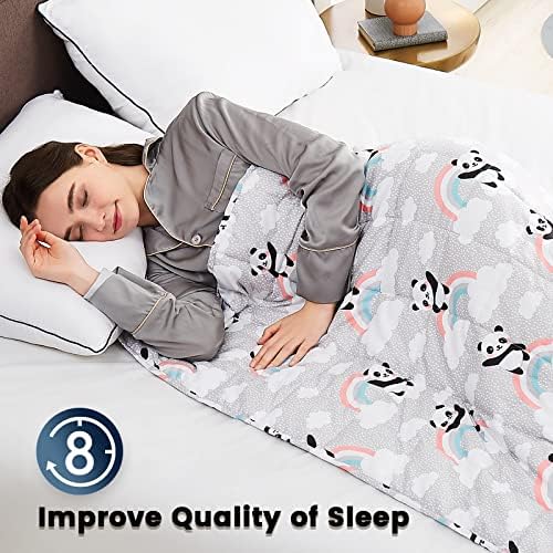 CuteKing Weighted Blanket for Adults: Weighted Blanket with Premium Glass Beads - Breathable Heavy Blanket for Comfort Sleep - Thick Blanket for Adult All Season(20lbs, 60"x80", HappyPanda) - Image 2