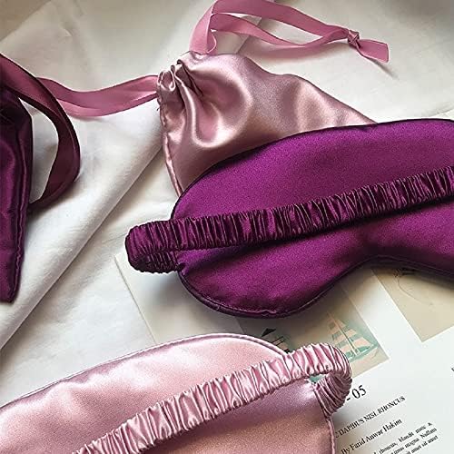 Purple Sleep Eye Mask, Blackout Silk Satin Travel Blindfold Set Women - Image 7
