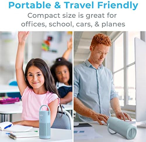 Pure Enrichment® PureZone™ Mini Portable Air Purifier - Cordless True HEPA Filter Cleans Air & Eliminates 99.97% of Dust, Odors, & Allergens Close to You - Cars, School, & Office (Starlight Blue) - Image 6