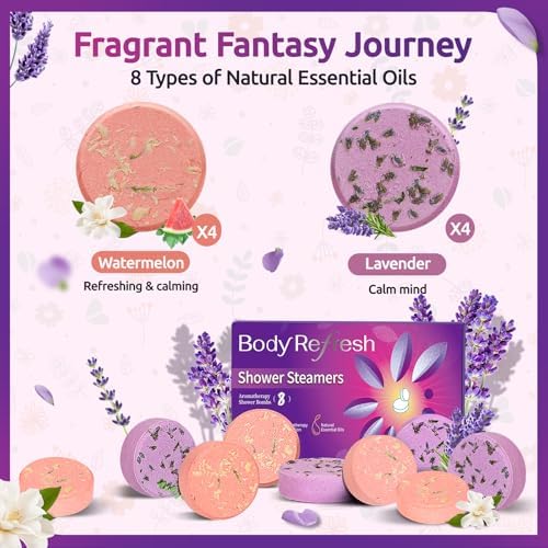Shower Steamers Aromatherapy - 8 Pack Shower Bombs with Natural Essential Oils, Birthday Gifts for Women Self Care Relaxation Home SPA Stress Relief Eucalyptus for Shower, Gifts for Women Her Mom - Image 3