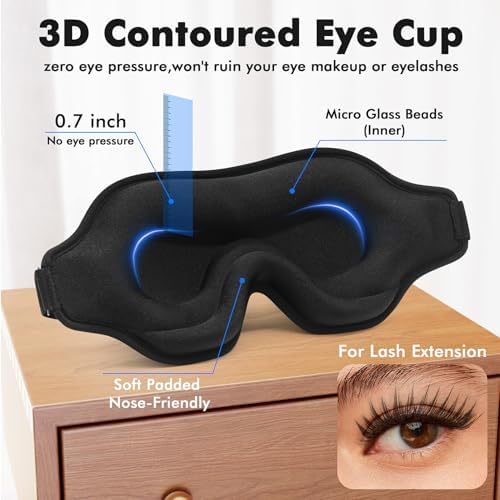 3D Weighted Eye Mask for Lash Extensions, Eye Covers for Sleep - Image 4