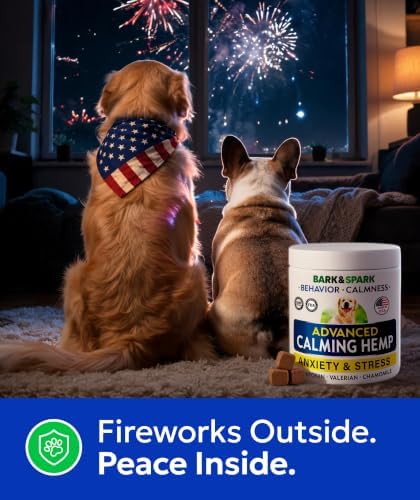 BARK&SPARK Advanced Calming Hemp Treats for Dogs - Hemp Oil + Melatonin - Anxiety Relief - Separation Aid - Stress Relief During Fireworks, Storms, Thunder - Aggressive Behavior, Barking - 180 Chews - Image 2